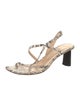 By Far Leather Animal Print Slingback Sandals