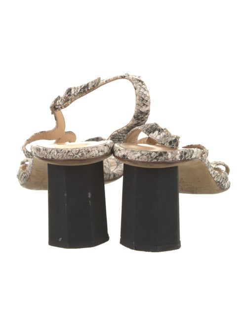 By Far Leather Animal Print Slingback Sandals