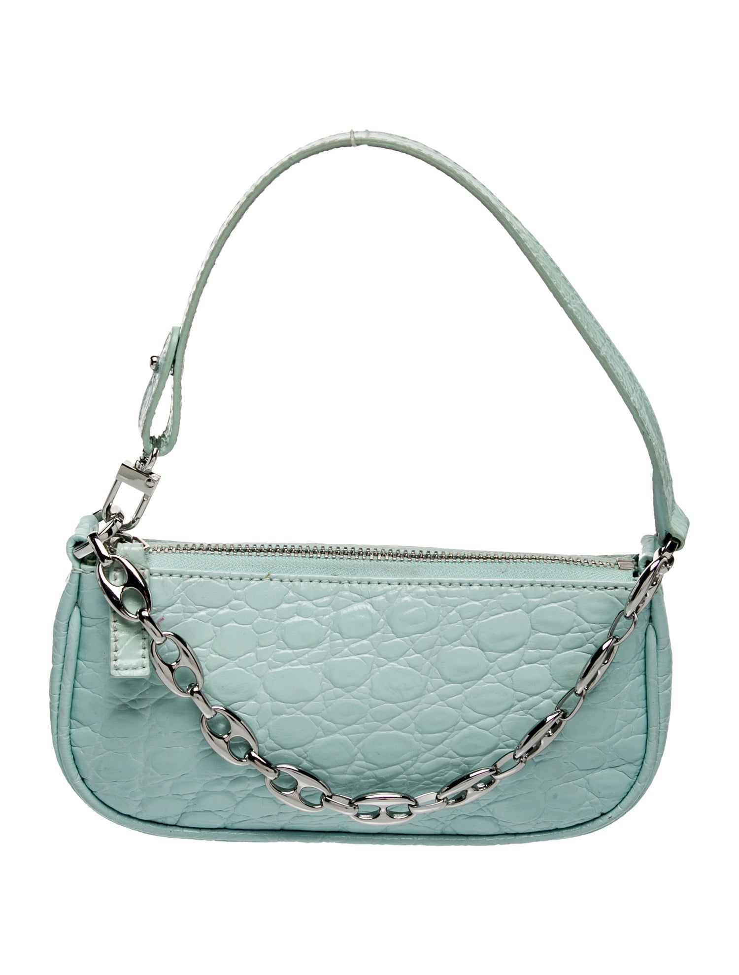 By Far Embossed Leather Top Handle Bag