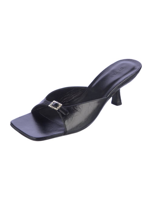 By Far Leather Crystal Embellishments Slides