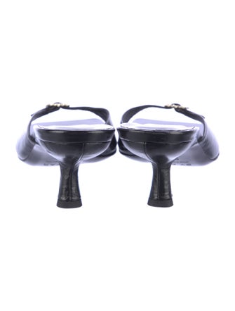 By Far Leather Crystal Embellishments Slides