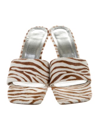By Far Ponyhair Animal Print Slides