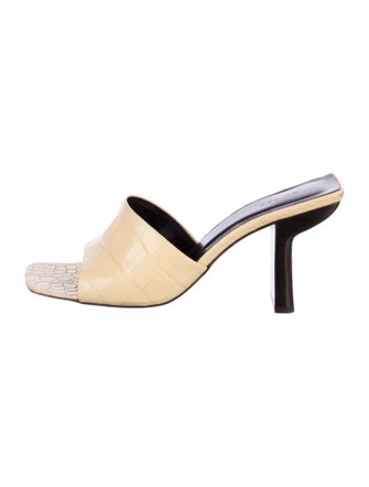 By Far Embossed Leather Slides