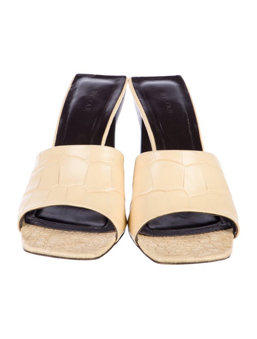 By Far Embossed Leather Slides