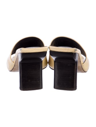 By Far Embossed Leather Slides