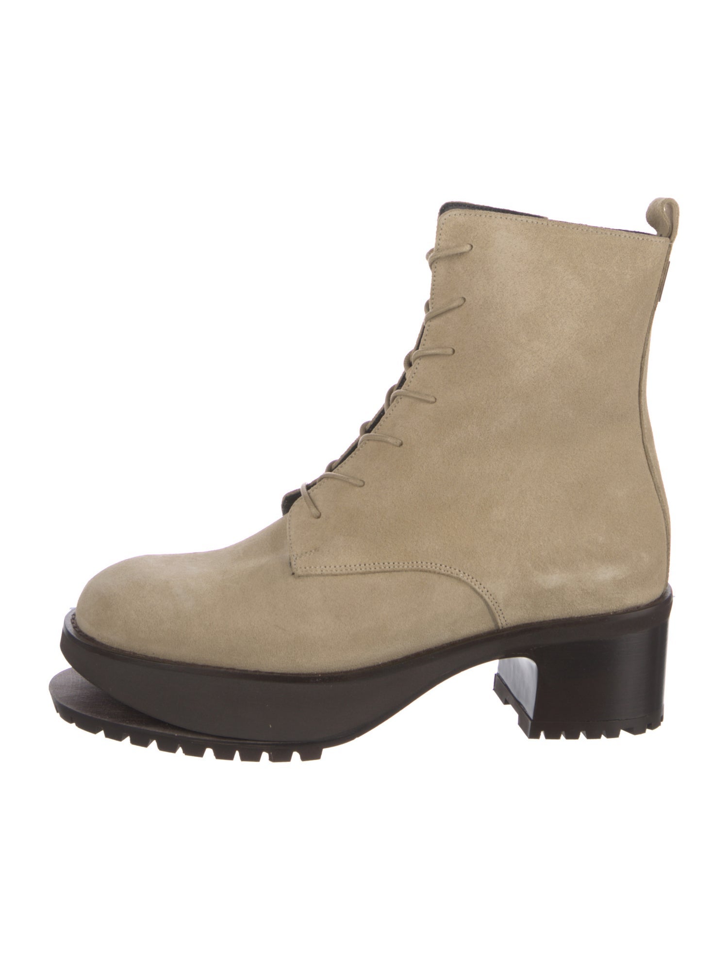 By Far Suede Combat Boots