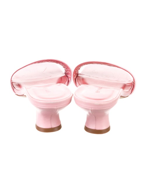 By Far Embossed Leather Slides