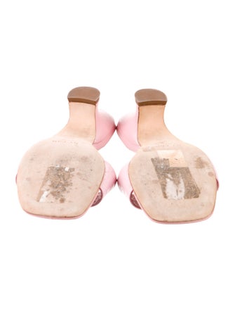 By Far Embossed Leather Slides