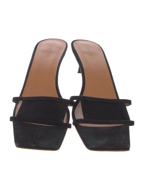 By Far Suede Cutout Accent Slides