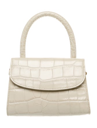 By Far Embossed Leather Top Handle Bag