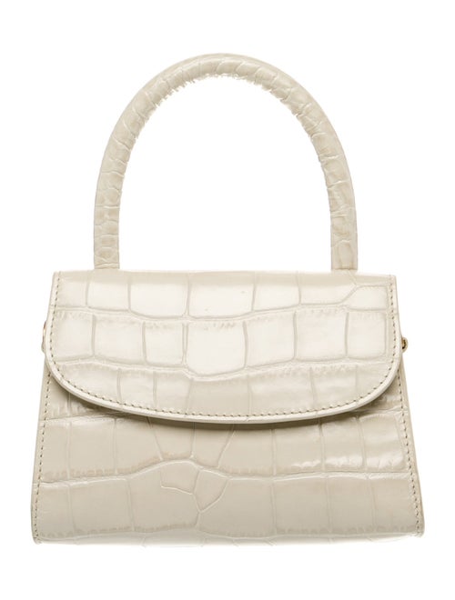 By Far Embossed Leather Top Handle Bag