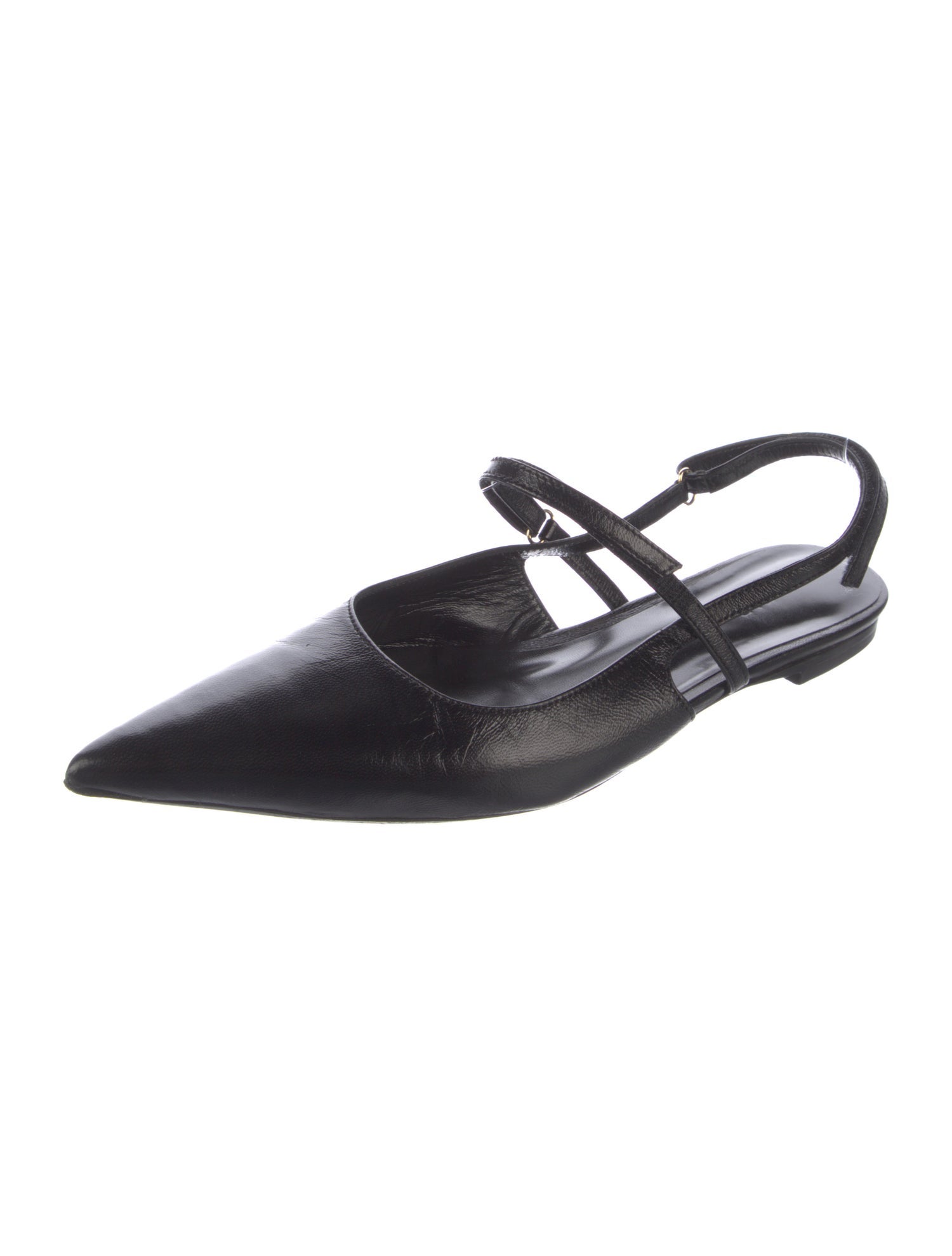 By Far Leather Slingback Flats