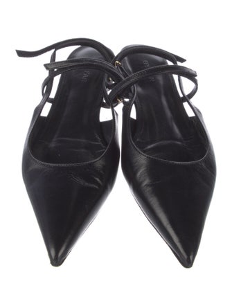 By Far Leather Slingback Flats