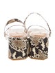 By Far Embossed Leather Animal Print Slides