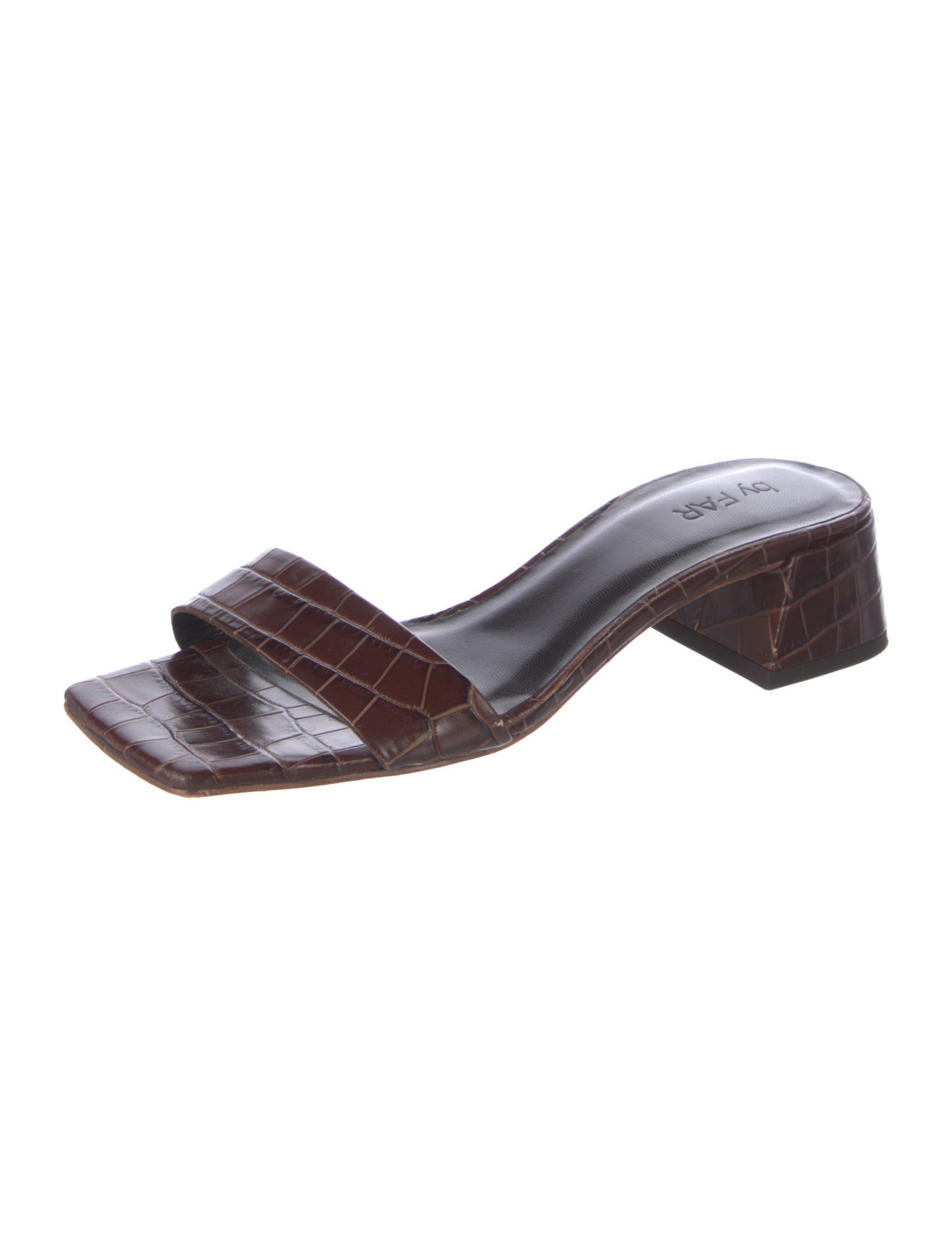 By Far Leather Slides