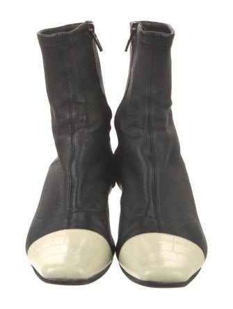 By Far Leather Colorblock Pattern Sock Boots