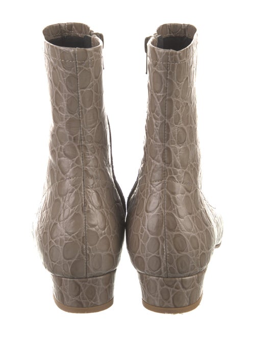 By Far Embossed Leather Animal Print Sock Boots