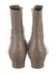 By Far Embossed Leather Animal Print Sock Boots