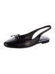 By Far Leather Bow Accents Slingback Flats
