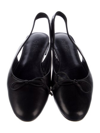 By Far Leather Bow Accents Slingback Flats