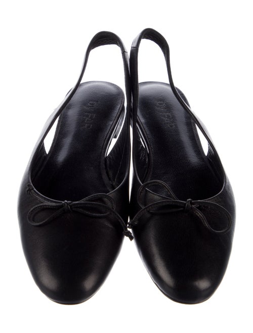 By Far Leather Bow Accents Slingback Flats