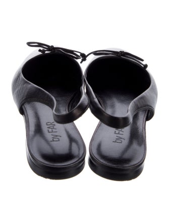 By Far Leather Bow Accents Slingback Flats