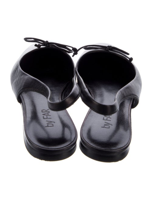 By Far Leather Bow Accents Slingback Flats