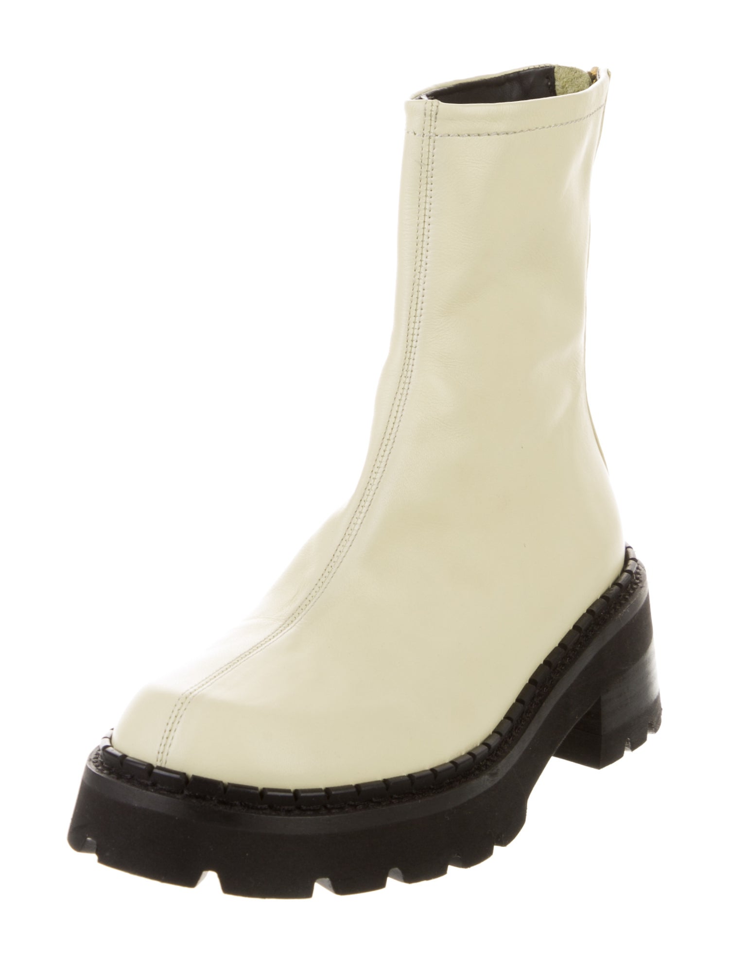 By Far Leather Combat Boots