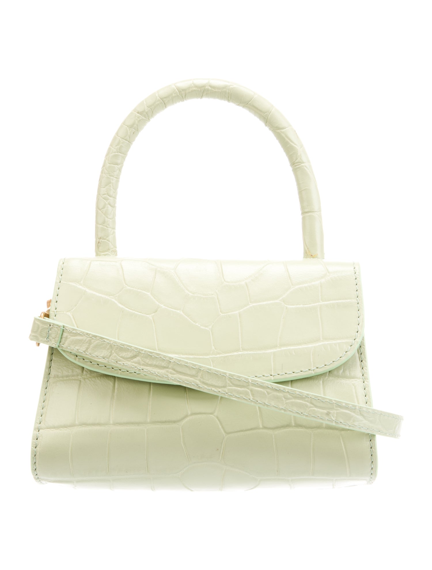 By Far Embossed Leather Top Handle Bag