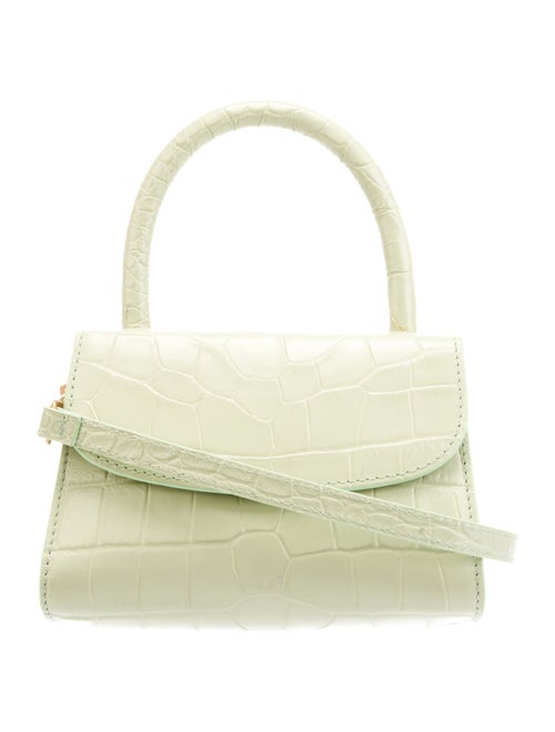 By Far Embossed Leather Top Handle Bag