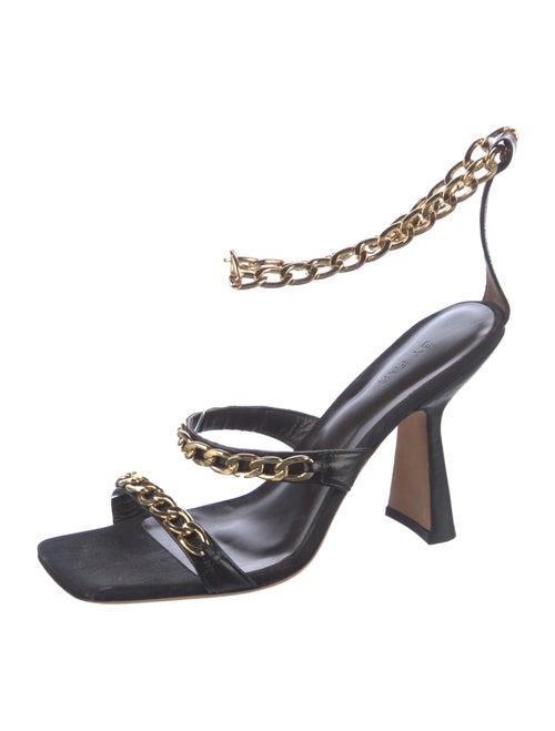 By Far Leather Chain-Link Accents Sandals