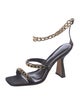 By Far Leather Chain-Link Accents Sandals