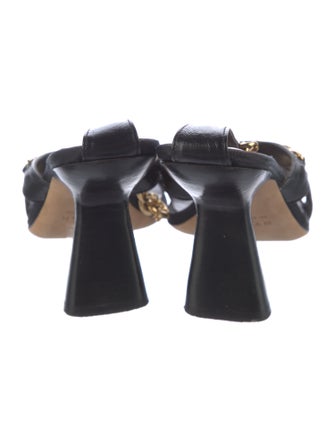 By Far Leather Chain-Link Accents Sandals