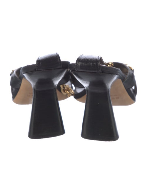 By Far Leather Chain-Link Accents Sandals
