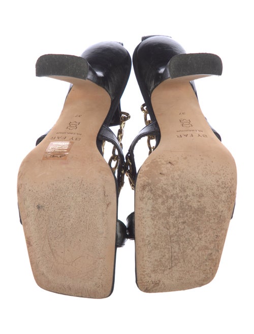 By Far Leather Chain-Link Accents Sandals