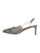 By Far Snakeskin Animal Print Slingback Pumps