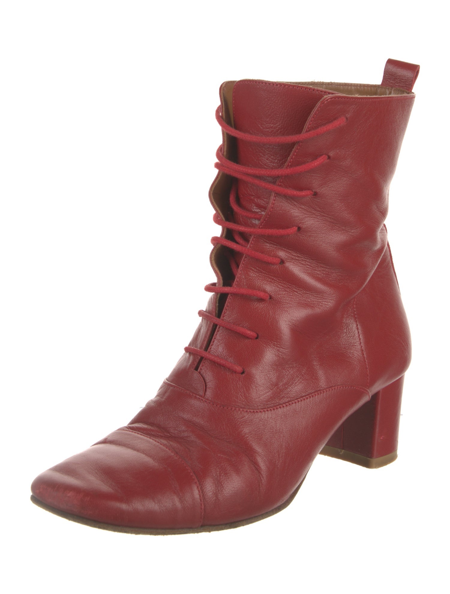 By Far Leather Combat Boots