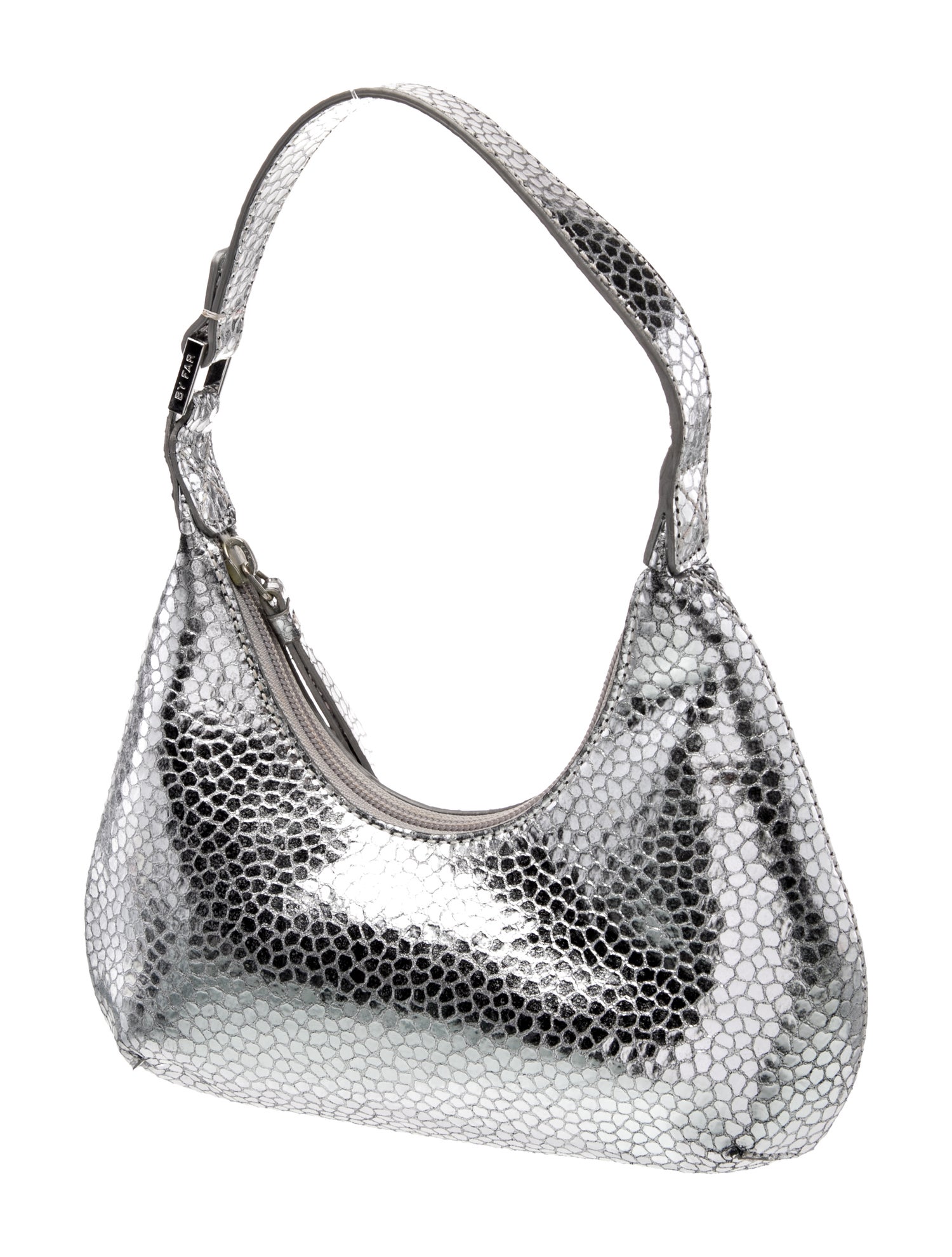 By Far Embossed Leather Shoulder Bag