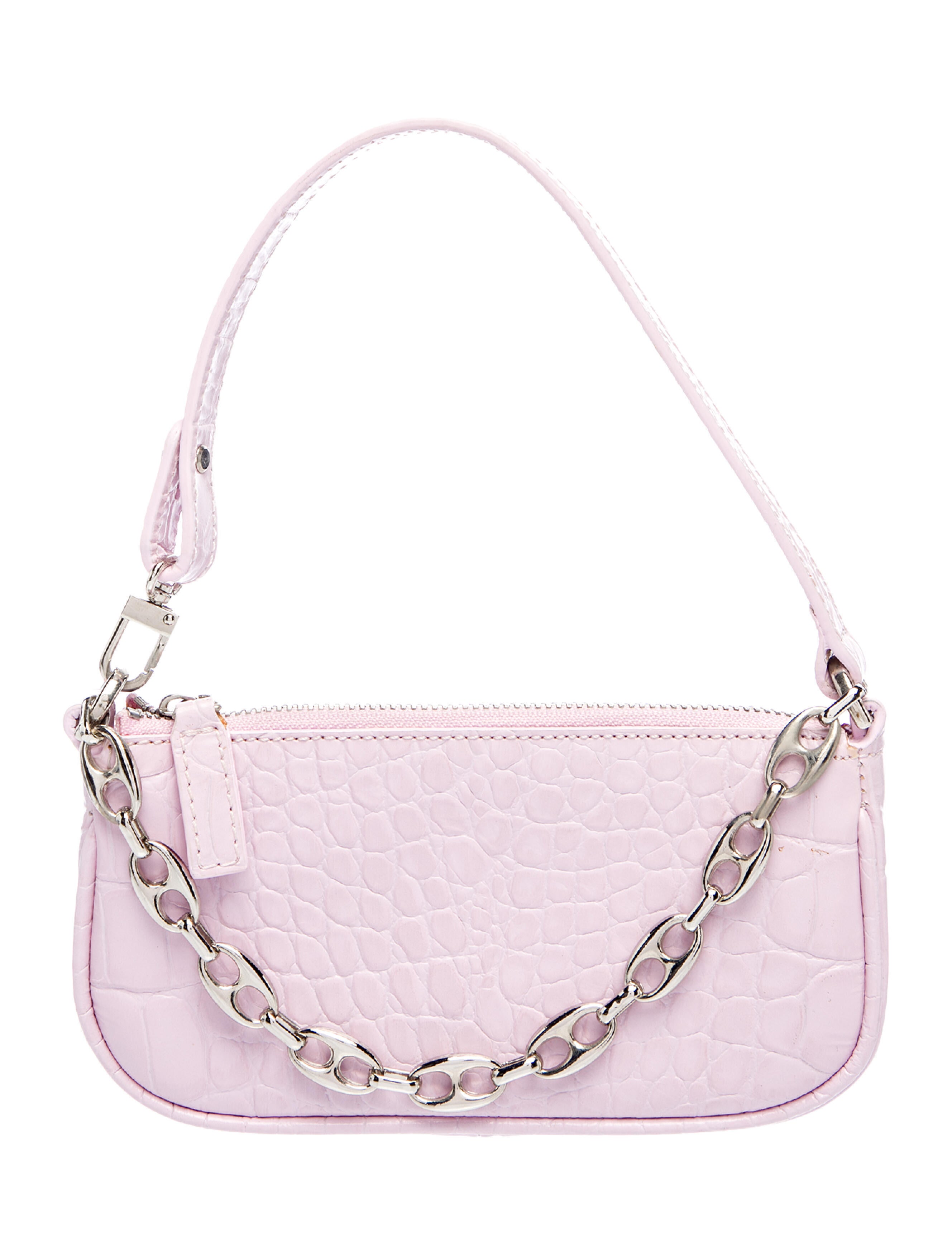 By Far Embossed Leather Top Handle Bag