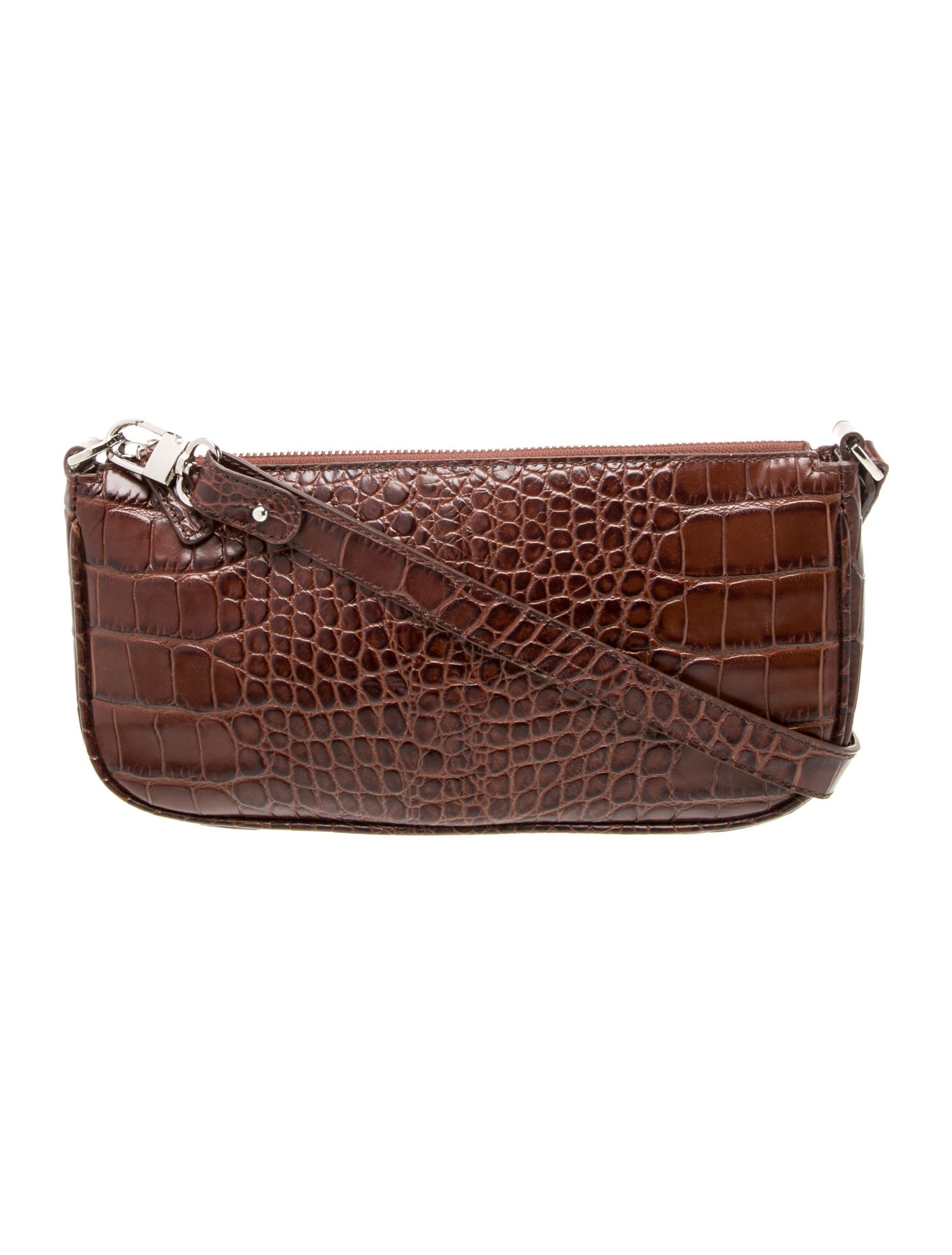 By Far Embossed Leather Shoulder Bag