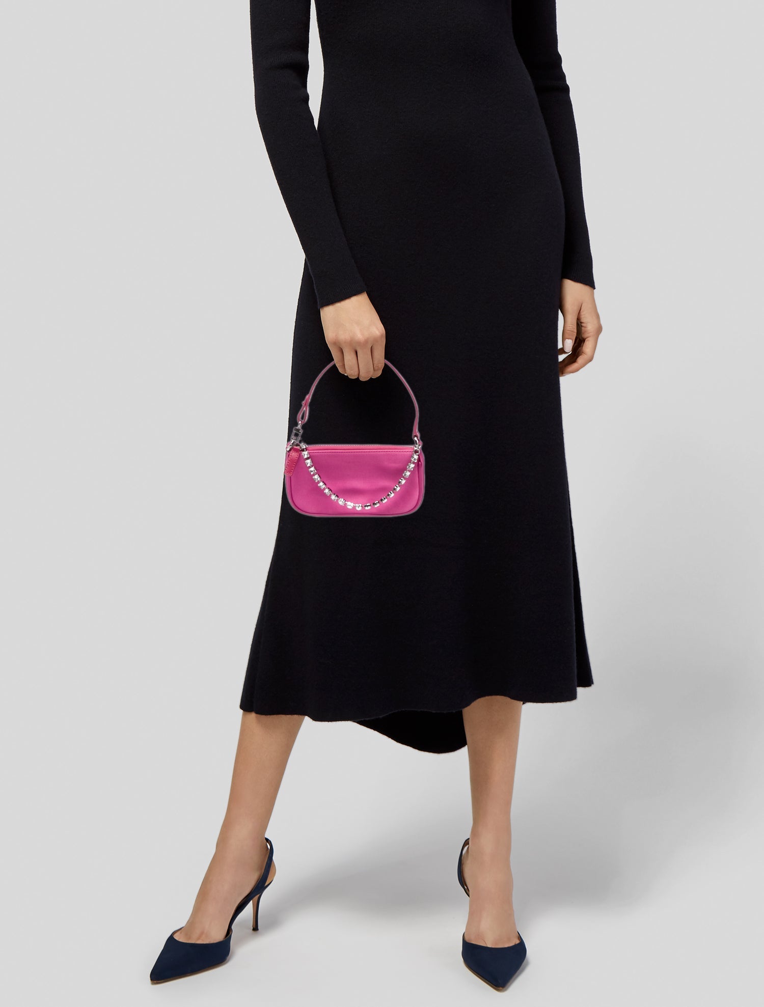 By Far Satin Top Handle Bag