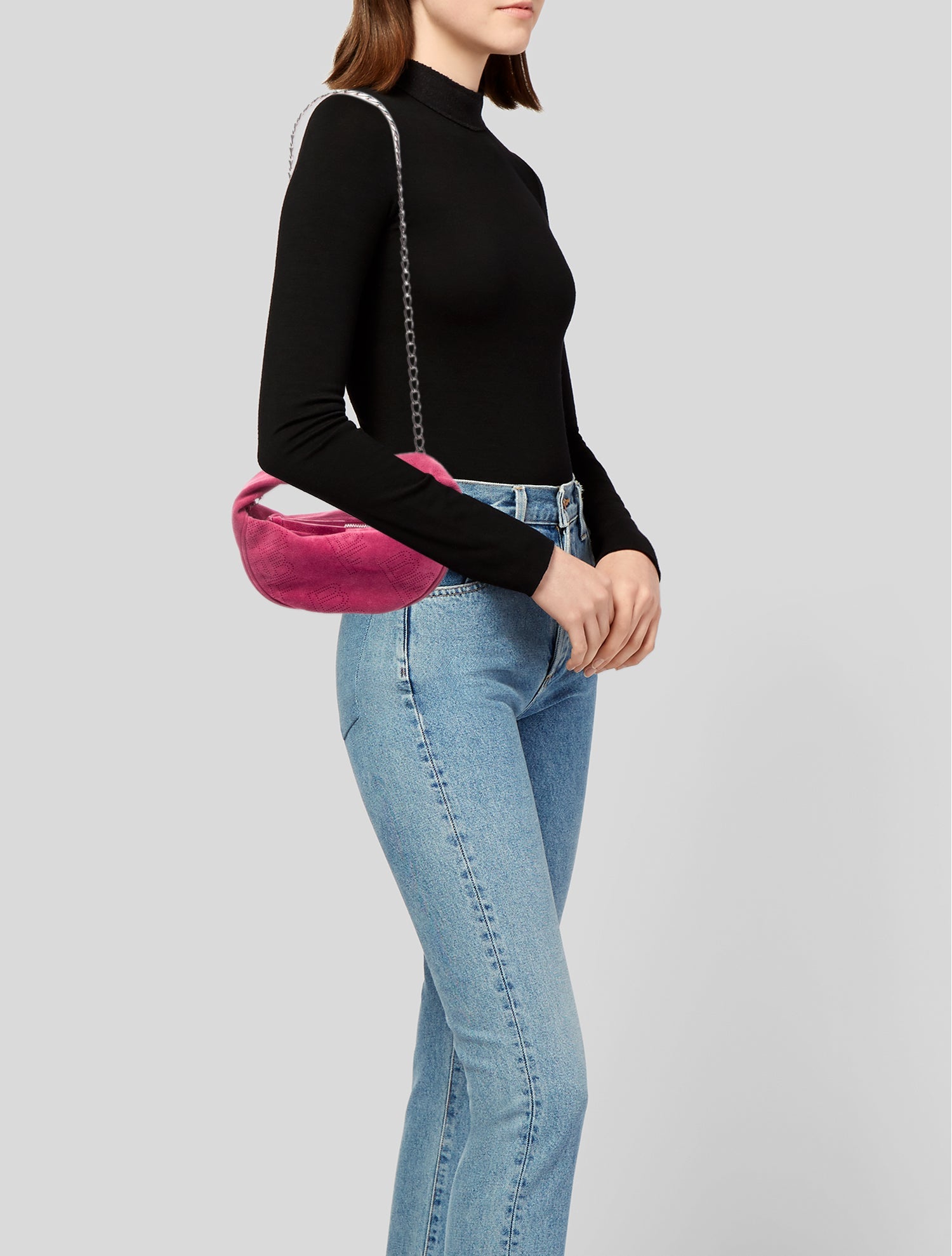 By Far Suede Top Handle Bag