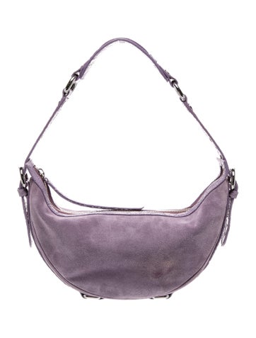 Pre-owned By Far Suede Shoulder Bag In Purple
