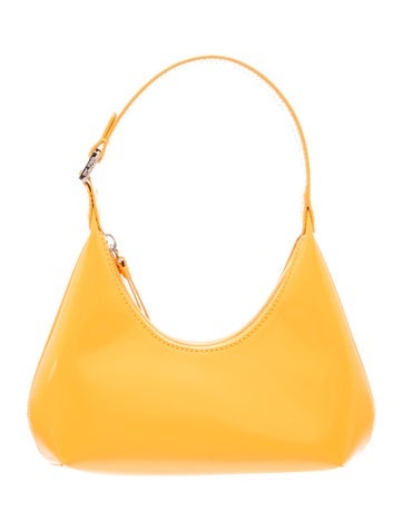 Pre-owned By Far Patent Leather Shoulder Bag In Yellow