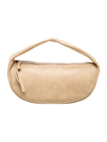Pre-owned By Far Suede Shoulder Bag In Neutral