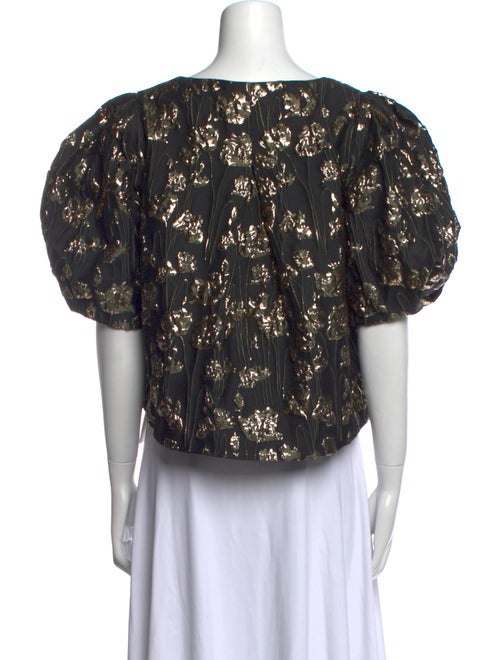 By Malina Printed Square Neckline Crop Top