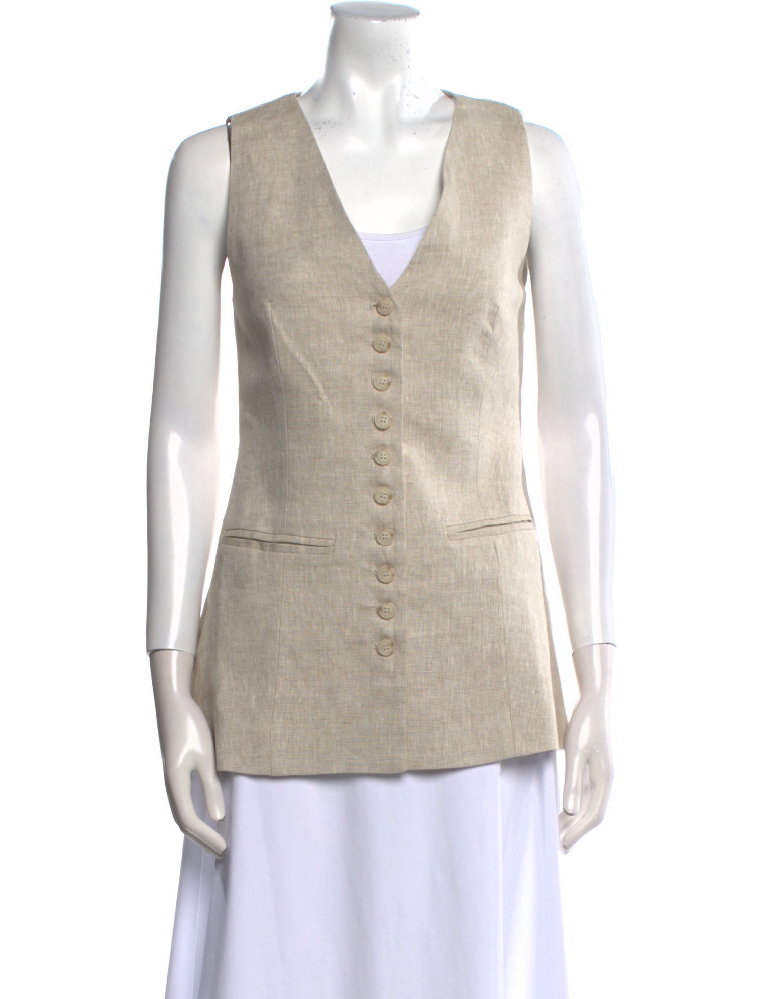 By Malina Linen V-Neck Top w/ Tags