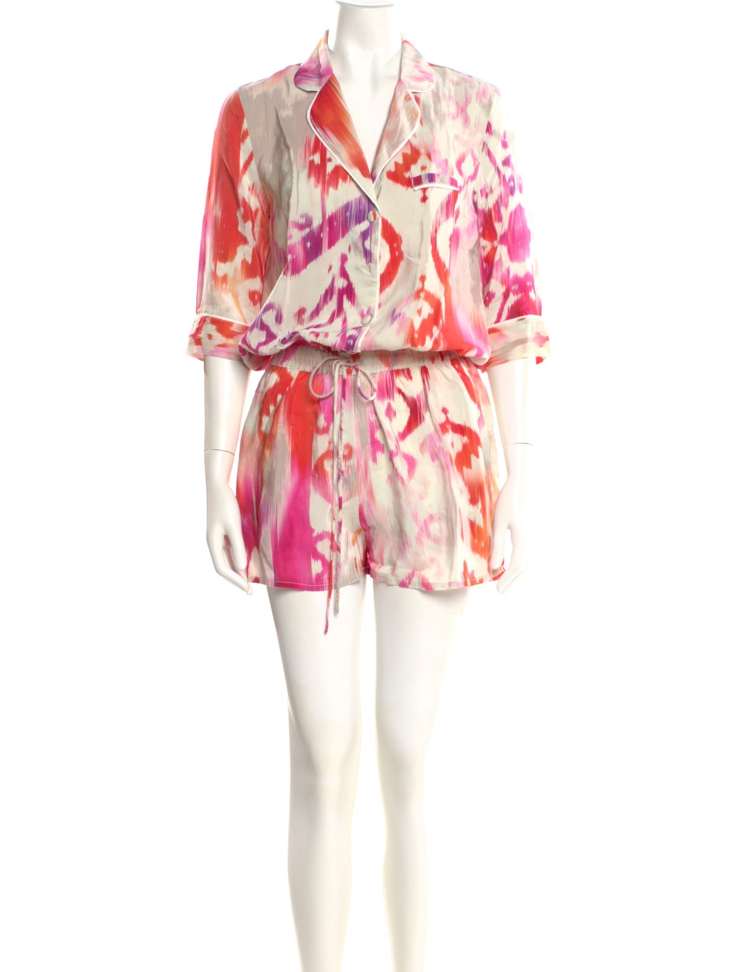 By Malina Silk Printed Romper