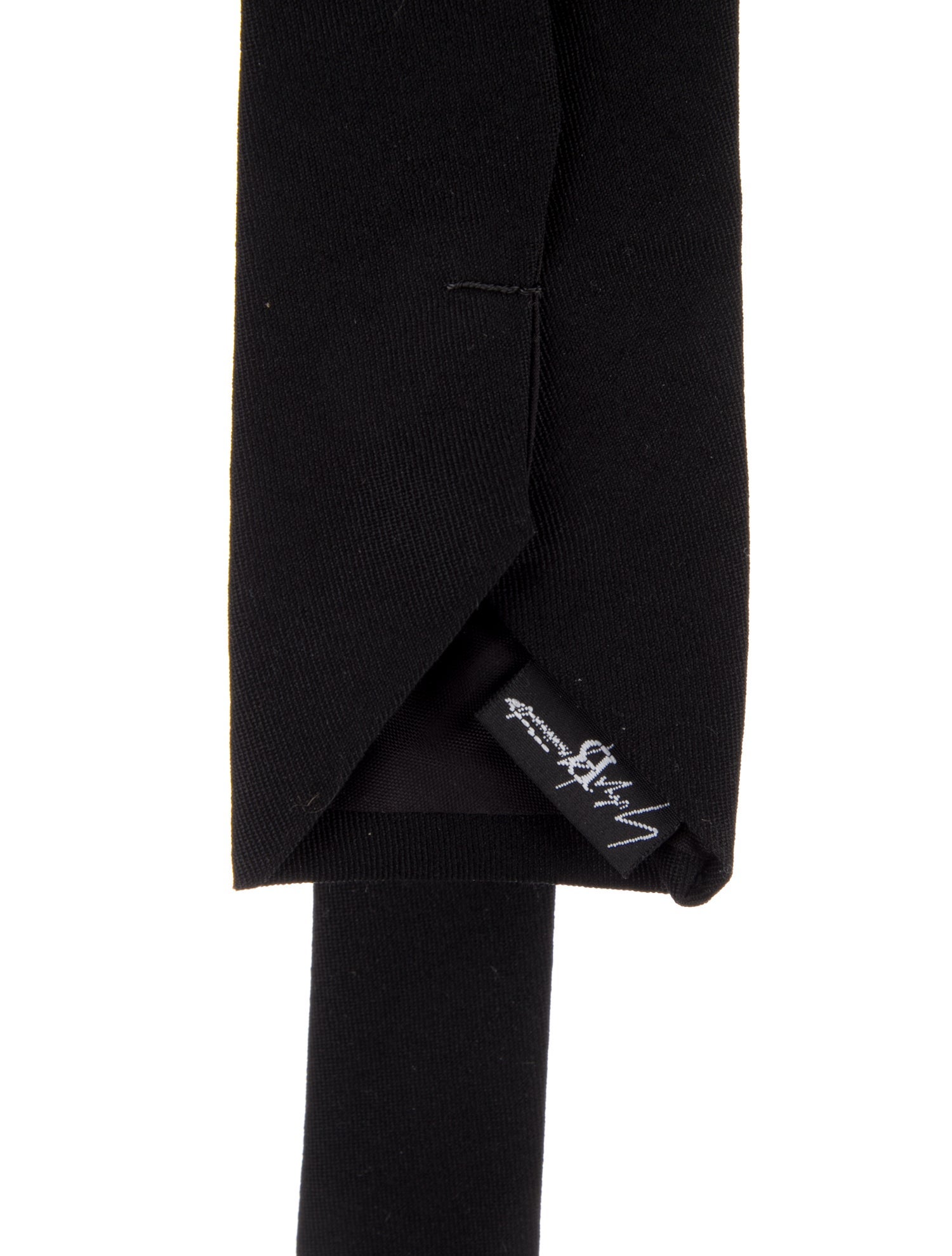 B Yohji Yamamoto Black patterned tie
