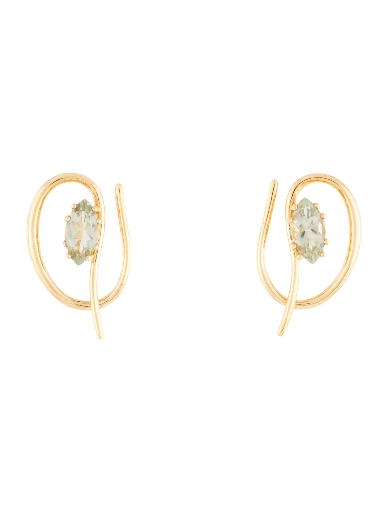 By Pariah Prasiolite Ellipse Earrings
